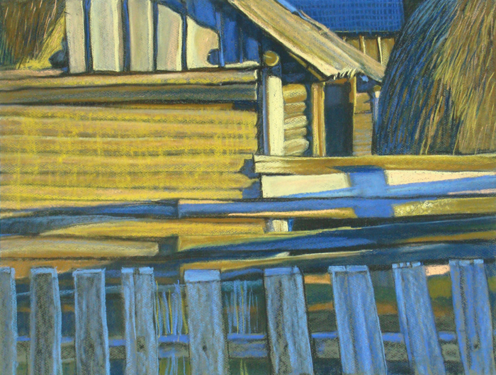 Синие тени.  2012. т.б., пастель 50х65