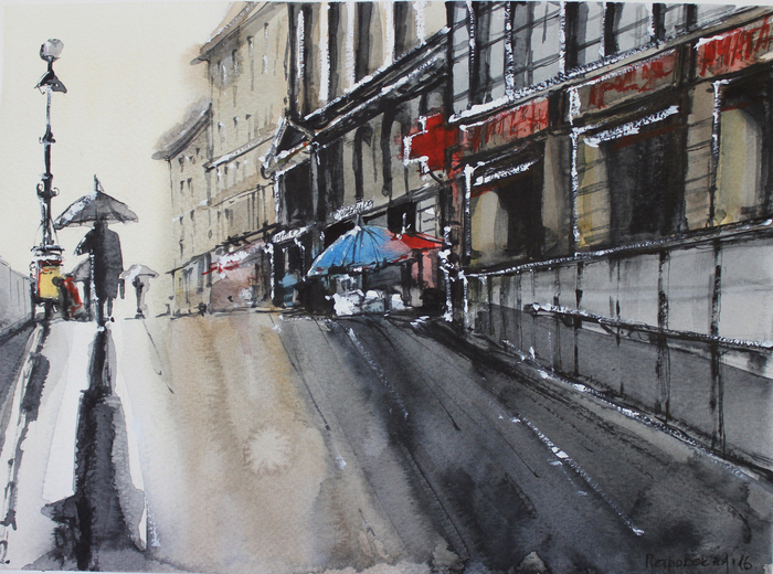 Дождь в городе П.