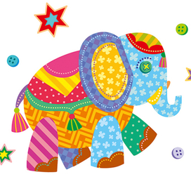 Слоник наклейки малышам