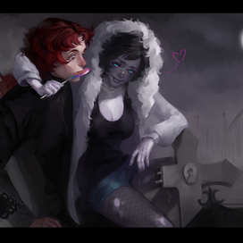 Влюблённые порочный священник и демон на кладбище.