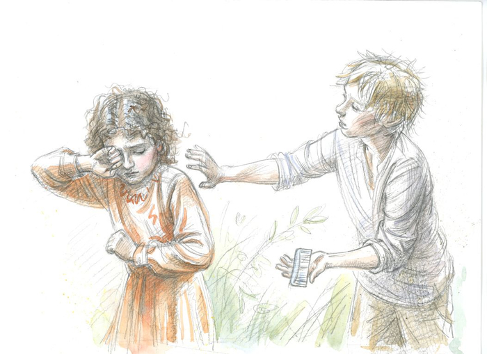 "Динка" Валентина Осеева. Иллюстрация