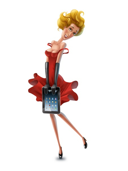 Девушка с IPad