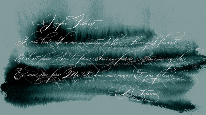 Жак Превер - каллиграфия
