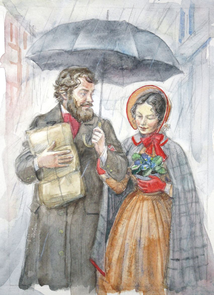 Иллюстрация к повести Луизы Мэй Олкотт "Маленькие женщины замужем"