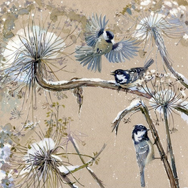 Акварель "Синички"