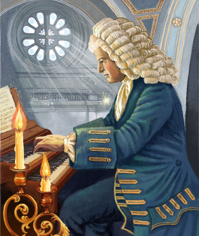 Иллюстрация к произведению М. Дробковой "Бах и звезды"