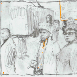 На остановке