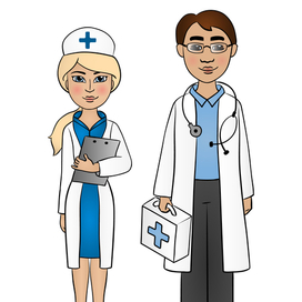 Доктор. Мужской и женский персонажи.