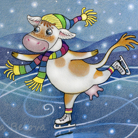 Коровка на льду