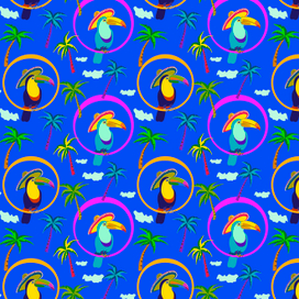 Узор с веселыми попугаями