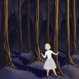 девочка в лесу 