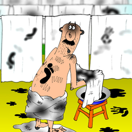 Иллюстрация к басне Эзопа про угольщика и белильщика