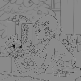 Рисунок подруге к новому году!