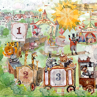 Ретро цирк. Календарь развития ребенка до года.