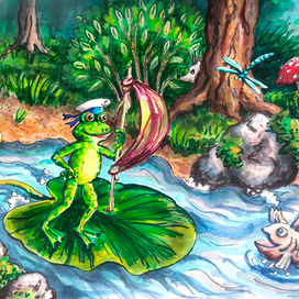 Лягушонок в плавании