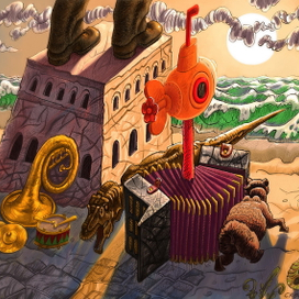 Гармошки оранжевая  подводная лодка