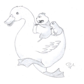 Хомяк на гусе