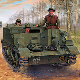 Иллюстрация  для оформления коробки с набором британского бронетранспортёра Wasp от Riich Models