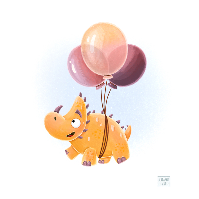 Динозаврик с шариками