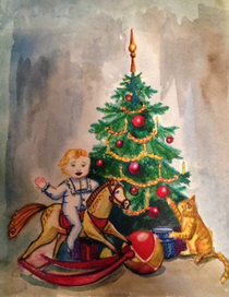 Эскиз рождественской открытки