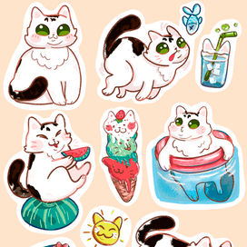 Стикеры с котиками