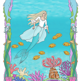 "Фро в океане",  Иллюстрация к книге Н. Вего "Зов океана"