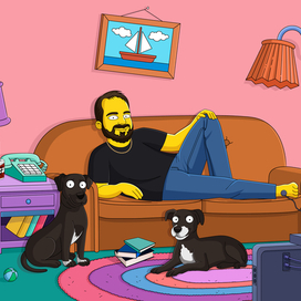 портрет в стиле симпсонов