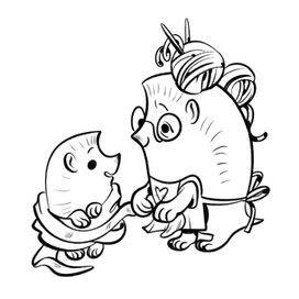 Раскраска. Внучок и Бабуля-Ежуля