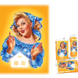 Девушка для упаковки ТМ "Чистый домик".