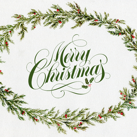 watercolor Christmas wreath