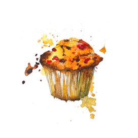 Кекс с вишней и шоколадом