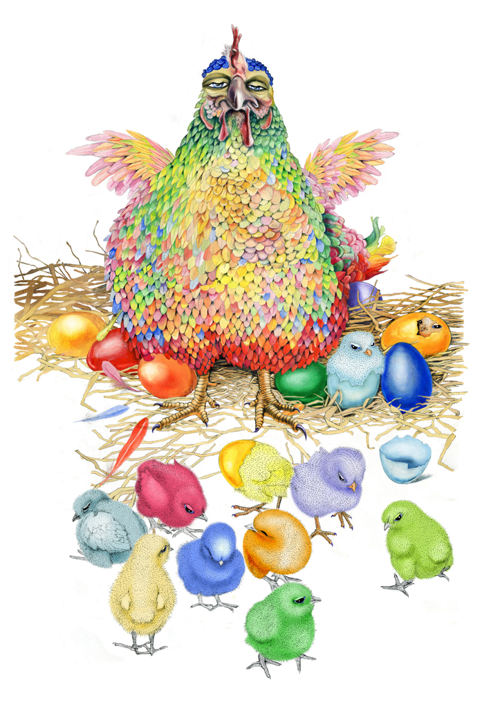 "Жила-была курица, и звали ее Радуга..."