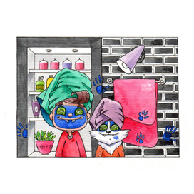 Девочка и лисёнок.SPA процедуры дома.