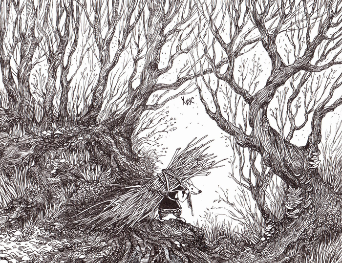 Лиса с хворостом