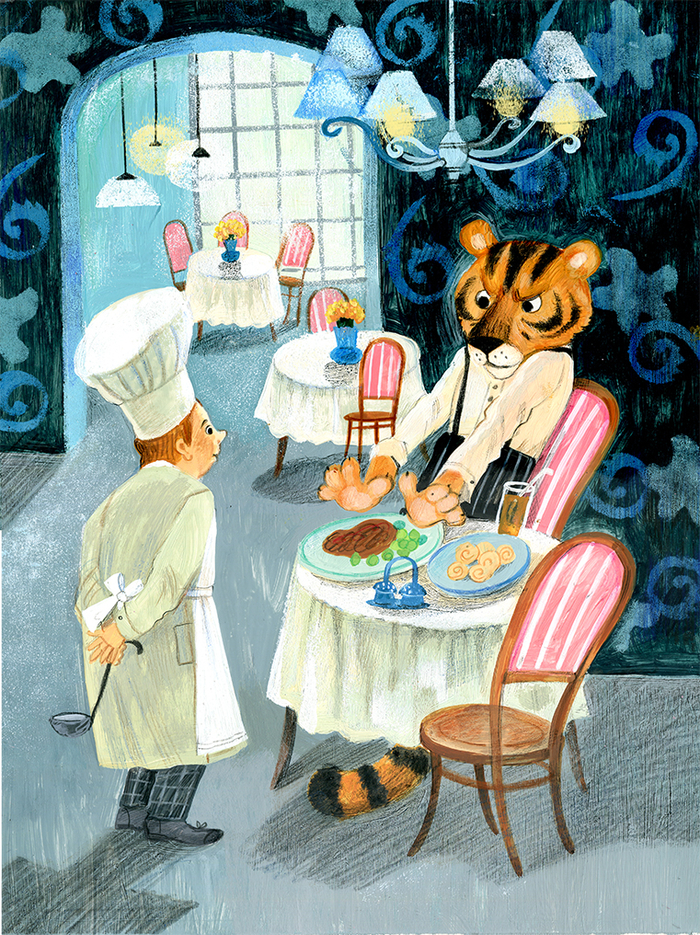 тигр в ресторане