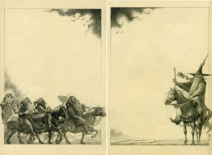 ДЖОН РОНАЛЬД РУЭЛ ТОЛКИН "ХОББИТ" ИЛЛЮСТРАЦИЯ.