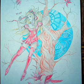 Фея цветными карандашами.