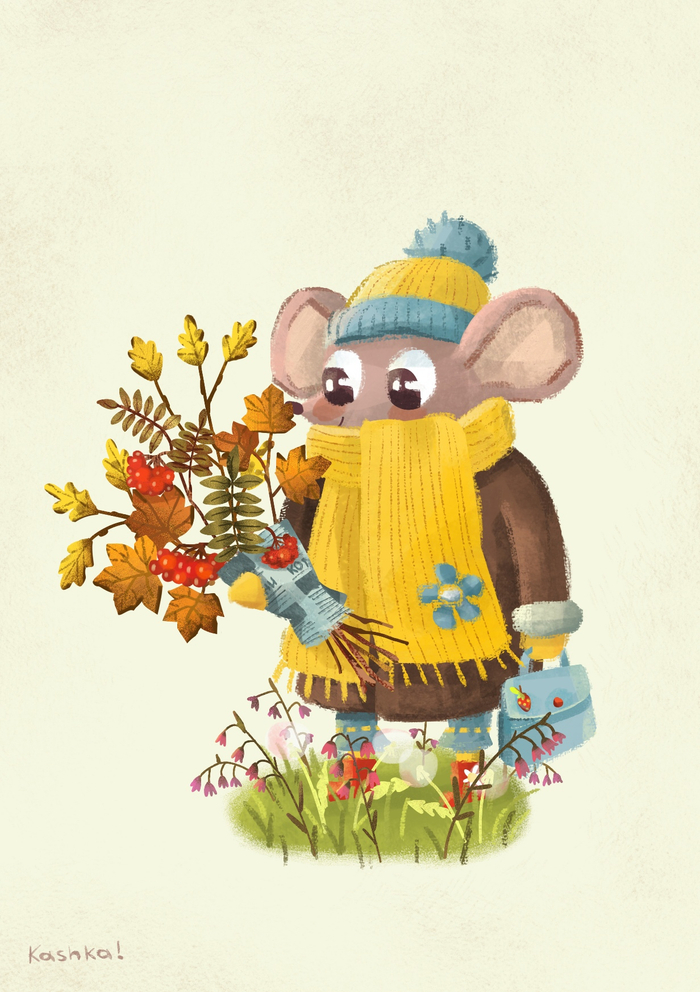 Мышка с гербарием