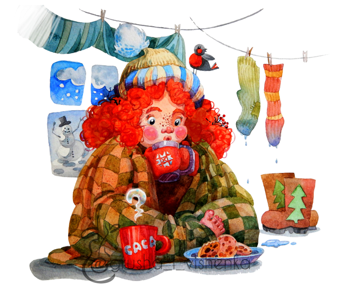 После снежков