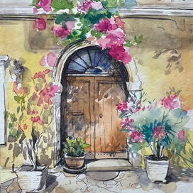 Скетч акварелью