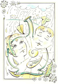 Иллюстрация к одноименному произведению Рея Брэдбери "Вино из одуванчиков"