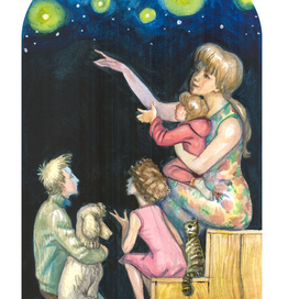 Тетя Лида рассказывает своим детям сказки