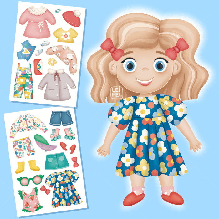 Магнитная кукла с одеждой