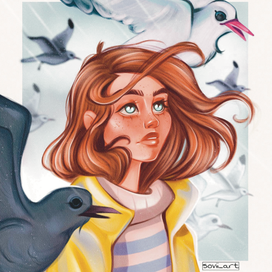 Иллюстрация с девушкой 