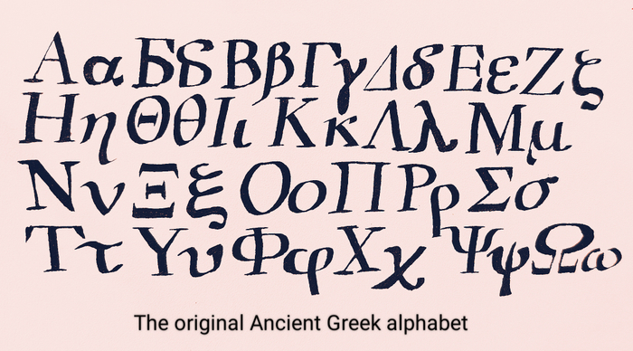 The original Ancient Greek alphabet