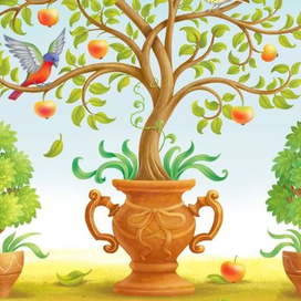 Деревца и птички