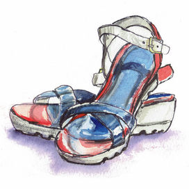 Акварельные босоножки