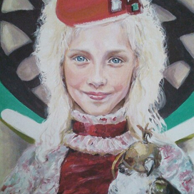 A girl with a hunting falcon