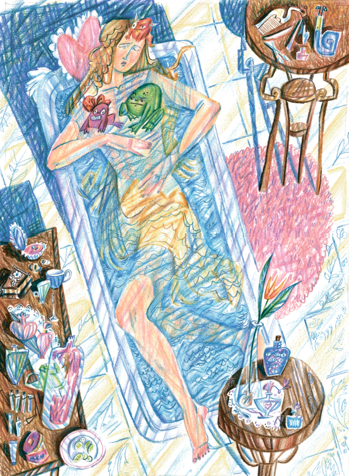 элиза в ванной. "дикие лебеди"