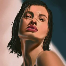 Девушка на синем